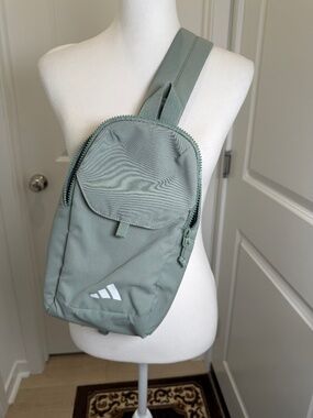adidas Essentials Sling Bag Sage Green Crossbody Chest Pack Travel Unisex